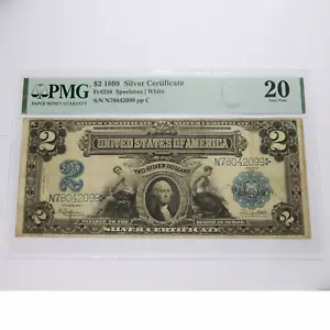 1899 PMG VF20 - Silver Certificate $2 Bank Note FR 258 #43938F - Picture 1 of 2