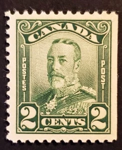 Stamps Canada Mint: #150as 2c green Geo. V Scroll Issue single with str. edge - Picture 1 of 1