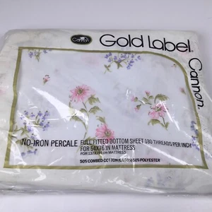 Cannon Gold Label bügelfreies Perkal flaches Spannbetttuch Blumenmuster Boden (54 x 76 Zoll) - Bild 1 von 10