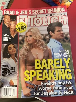 IN TOUCH Weekly Mag Feb 14 2005 Pitt Jolie Aniston Simpson Lachey no label - Image 1 of 3
