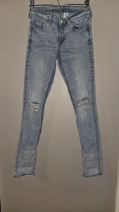 Denim Brand Skinny Jeans 28x32 Distressed Lightwash - Picture 1 of 5