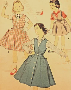 1950s Girls Advance #8222 Full Jumper/Dress Blouse/Top Sz 10 B28 Complete - Picture 1 of 7