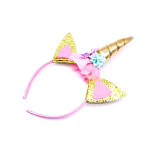 Glitter Magical Unicorn Horn Hairband Headband Fancy Dress Kids Birthday Party