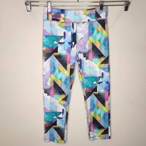 Athleta Girl High Rise Chit Chat Capri Tight Size XL 14 Multicolor Geometric - Picture 1 of 11