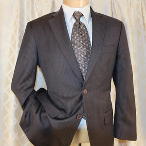 JOHN VARVATOS braun weiß gestreift Wolle 2 Knöpfe Herren Jacke Mantel Größe 38 S - Bild 1 von 11