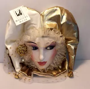 Clay Art Ceramic Face Mask Musical Court Jester Wall Hanging Mardi Gras with Tag - Picture 1 of 6