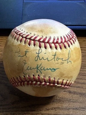 PAT LISTACH & ERIC KARROS SIGNED AUTOGRAPHED OAL BASEBALL!  1992 ROY's! - Image 1 of 2