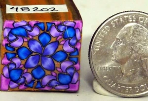 polymer clay cane, raw, square, Kato, Premo 48202 7/8" x 1 1/4" .75 ounce - Picture 1 of 3