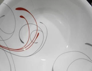 ❤️ Tazón redondo para servir Corelle SPLENDOR 2-Qt como nuevo sin precio base *Rollos energéticos ROJO GRIS - Imagen 1 de 3