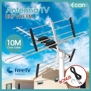 1X Digital TV Antenna UHF VHF FM 4 AUSTRALIAN conditions Country Areas 10M cable - Picture 1 of 9