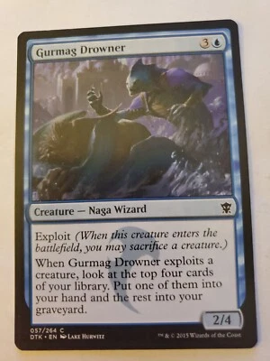 MTG Magic The Gathering Card Gurmag Drowner Creature Naga Wizard Blue Dragons  - Image 1 of 2