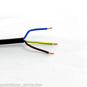 (1,09€/m) 3x0,75 qmm PVC Stromkabel Meterware Anschlußkabel H05VVF3G0,75 Schwarz - Bild 1 von 1