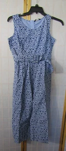 Neu im Karton Fab Alley blau ärmellos Gürtel Blumen Overall Hose Damengröße M - Bild 1 von 8