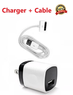 1x Wall Charger Adapter For iPhone 3Gs 4 Ipad 2/3/4 USB Data Sync Charging Cable - Image 1 of 4