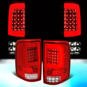 FOR 2004-2008 FORD F150/LOBO PAIR RED HOUSING 3D LED BAR TAIL LIGHT REVERSE LAMP - Picture 1 of 10
