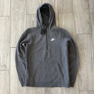 Sudadera con capucha vintage Nike Quarter Zip gris para hombre pequeña etiqueta azul 812519-071 - Imagen 1 de 11
