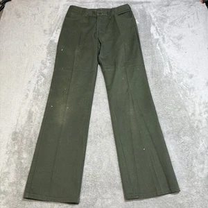 Pantalone vintage anni 70 Jc Penny gamba svasata Talon 42 cerniera 29x31 verde twill non ferroso - Foto 1 di 14