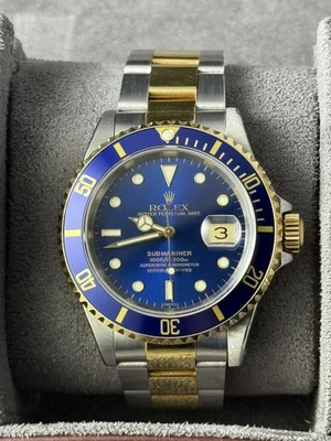 Reloj Rolex Submariner Fecha Oro 18K y Acero Inoxidable SUIZO Solo Esfera Azul  Foto 1 de 4