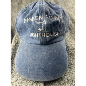 Pigeon Point Lighthouse Embroidered Denim Baseball Cap Adjustable Strap - Picture 1 of 4