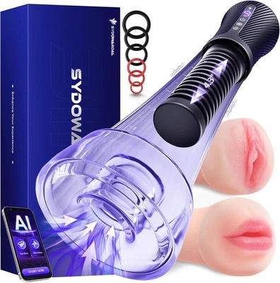 Masajeador Masculino Juguetes para Hombres Empuje Masculino Stroker APP Control Bomba Ampliador Foto 1 de 4