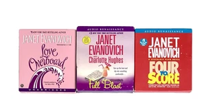 Janet Evanovich Audiobook CD's Lot - 4 To Score, Love Overboard, Full Blast - Picture 1 of 10