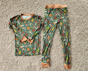 Little Sleepies Two Piece Woodland Forest Pajamas Size 7/8 - Picture 1 of 6