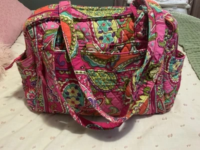 Vera Bradley Pink Swirls Retired Diaper Bag With Changing Pad - Image 1 of 4