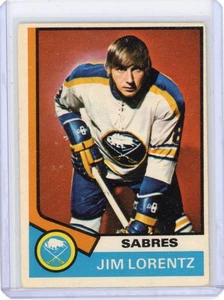 1974-75 O-PEE-CHEE JIM LORENTZ #61 BUFFALO SABRES OPC VG VERY GOOD - Picture 1 of 2