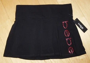 BEBE SPORT PINK CRYSTAL RHINESTONE LOGO SKORT SKIRT SLIP-ON STRETCHY SIZE XL NWT - Picture 1 of 6