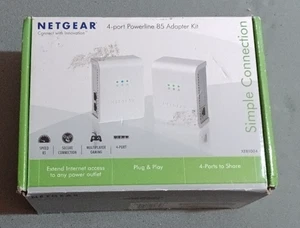 Netgear Powerline 85 Adapter Kit Simple Connection Xetb1004 Ethernet Over Power - Picture 1 of 4