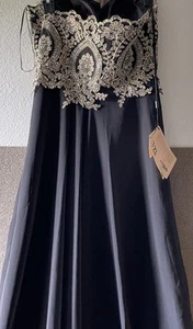 Black And Gold Gown - Picture 1 of 10
