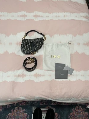 Dior Monogram Mini Saddle Bag Crossbody Strap Shoulder Bag - Image 1 of 4