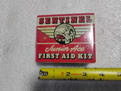 Sentinel Junior Ace急救包老式汽车手套盒配件锡盒 — 第 1/4 张图片