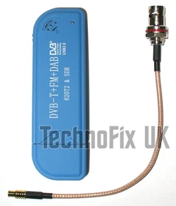 New version R820T2 tuner RTL2832U RTL-SDR USB Stick + BNC pigtail - Imagen 1 de 3