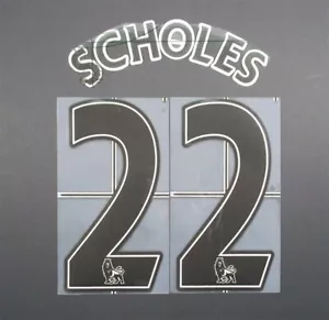 2007 - 2013 OFFICIAL SPORTING ID LEXTRA SCHOLES 22 PLAYER SIZE BLACK NAMESET - Picture 1 of 1