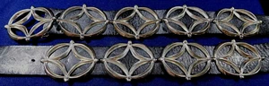 NATIVI AMERICANI Cast STERLING HANDMADE Vintage 9 pezzi CINTURA CONCHOS Estate - Foto 1 di 4
