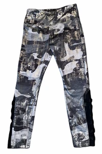Justice Active girls mesh panel gray camouflage workout active leggings 6 - Picture 1 of 3