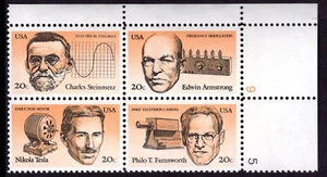 Scott #2058a (2055-58) American Inventors Plate Block of 4 Stamps - MNH P#9-5 UR - Picture 1 of 1