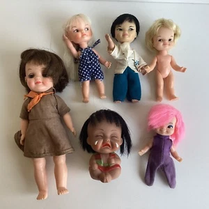 VINTAGE 1960s Small Doll Remco Pocket Heidi Jan Effanbee Brownie LOT *TLC* - Picture 1 of 19