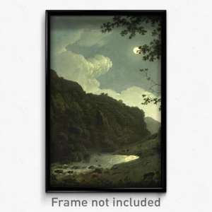 Joseph Wright of Derby - Dovedale bei Mondschein Druck 11x17 Kunst Poster - Bild 1 von 1