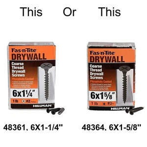 48361 6X1-1'4'' Fas.n.Tite Coarse Thread Drywall Screws, 1 Lb. #2 Philips - Picture 1 of 10
