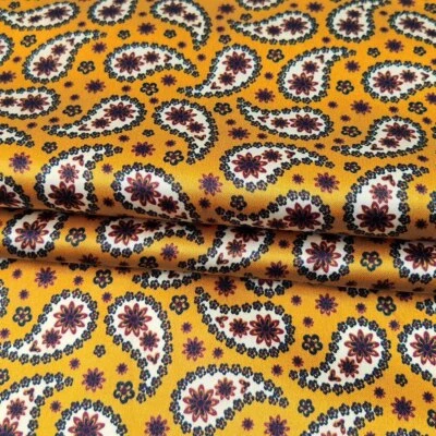 1yard X 1.48meter Retro Paisley Satin Fabric Soft Hat Scarf Material Lining - Image 1 of 4