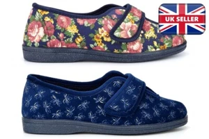 Para mujer Pantuflas de calce ancho Damas Pantuflas de calce ancho Suela de goma Talla táctil - Imagen 1 de 10