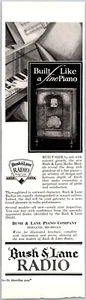 PRINT AD 1929 Bush & Lane Radio Built Like a Fine Piano Tiger Oak 3 x 10 - Picture 1 of 3