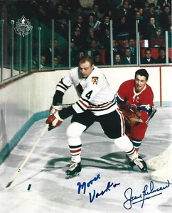 RARE JEAN BELIVEAU HOF (DEC. 2014) & MOOSE VASKO (DEC. 1998) AUTOGRAPHED PHOTO - Picture 1 of 2