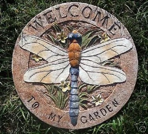 Dragonfly welcome mold plaster concrete casting mould 10.5" x 1/2" thick - Picture 1 of 2