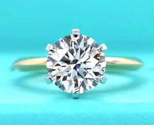 $58,000 Tiffany Co 18k Yellow Gold Platinum 2.33ct Round Diamond Engagement Ring - Picture 1 of 13