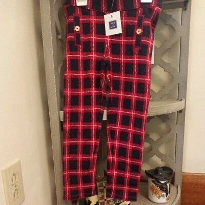 Pantalones JANIE AND JACK Niñas Talla 4 Rojo/Azul Marino Foto 1 de 3