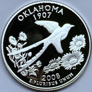 2008-S Oklahoma Silver Proof State Quarter - 90% Silver - Picture 1 of 2