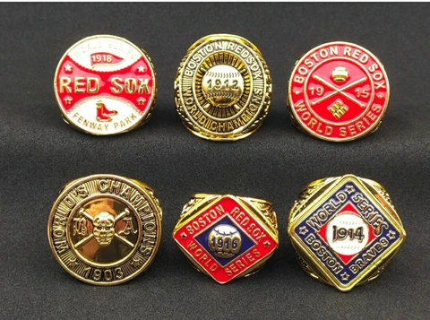 Boston Red Sox 6 Championship Replica Ring Set Cover